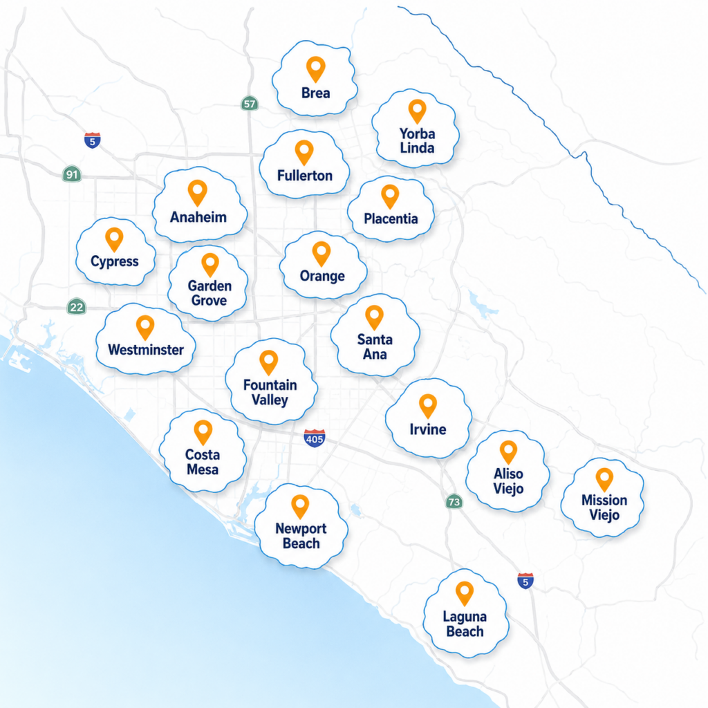 Orange County Water Damage Restoration service area
